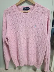 ラルフローレン ケーブル編み ニット ピンク色 いちごミルク色 オールドポロ 85
