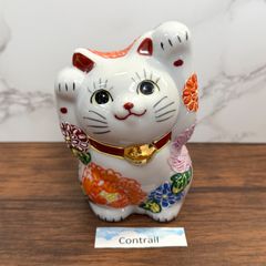 アイリッシュドレスデン ネコ 猫 花 置物 招き猫 ハッピーキャット