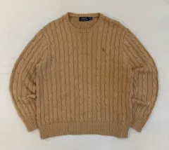 ポロ ラルフローレン ケーブル編み ケーブル ニット キャメル ベージュ
