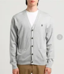 ポロ ポニーロゴ 刺繍 カーディガン グレー L