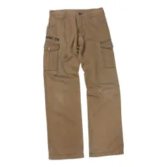 ヴィンテージ キャラメル ブラウン マルチ ポケット カーゴ パンツ (W30)