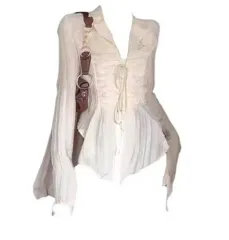 アイボリー色 紐ブラウス 新品 タグ付