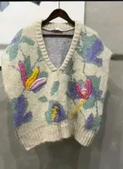ZARA フラワー ニット ベスト