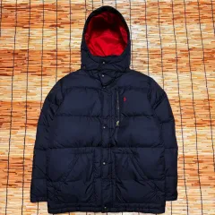 90s ポロ ラルフローレン ブラック オールドスクール パファー ダウン m