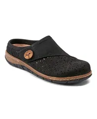 アース レディース シューズ パンプス カットアウト Earth Womens Erinn Cutout SlipOn Clogs Black Nubuck ブラックのサムネイル