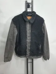 リーバイス ブラック デニム シープスキン シェルパ トラッカー ジャケット m