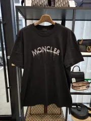 正規品/ほぼ新品/新モデル/XXL MONCLER モンクレール ロゴ 半袖 Tシャツ ブラック 黒 コットンTシャツ
