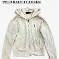 POLO RALPH LAUREN パーカー レディースS相当 ホワイト フルジップ ワンポイントポニー ラルフローレン
