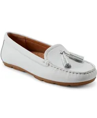 アース レディース シューズ パンプス ローファー Earth Womens Raquel Slip On Casual Flat Tassel Loafers White Leather ホワイトのサムネイル