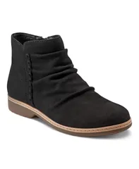アース レディース シューズ ブーツ・レインブーツ ギャザー Earth Womens Hilaree Waterepellent Ruched Booties Black Leather ブラックのサムネイル