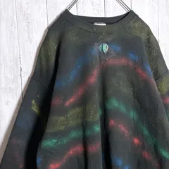 【入手困難】90s～00s Vintage ZERZEES 古着 ペイント ブラック スウェット トレーナー #51