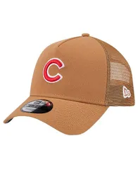 ニューエラ メンズ アクセサリー 帽子 New Era Mens Brown Chicago Cubs AFrame Trucker 9FORTY Adjustable Hat Brown ブラウン