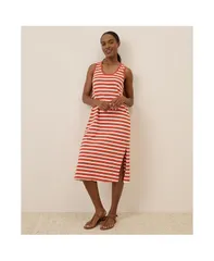 パクト レディース トップス ワンピース ミディワンピース ミディ コットン Pact Womens Organic Cotton Softspun Tank Midi Dress Palisade stripe ストライプ