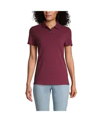 ランズエンド レディース トップス シャツ ポロシャツ メッシュ Lands End Womens School Uniform Short Sleeve Basic Mesh Polo Shirt Burgundy バーガンディ