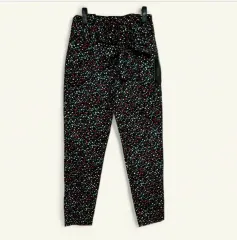 新品 ZARA ザラ ズボン ストレッチ 花柄 26 27 ストレート コットン パンツ 新品