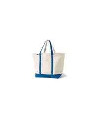 ランズエンド レディース バッグ Lands End Extra Large 5 Pocket Open Top Canvas Tote Bag Naturalbeacon blue ブルーのサムネイル