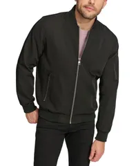 カルバンクライン メンズ アウター ジャケット・ブルゾン ジャケット Calvin Klein Mens SolidColor Zipper Flight Jacket Black ブラック