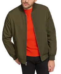 カルバンクライン メンズ アウター ジャケット・ブルゾン ジャケット Calvin Klein Mens SolidColor Zipper Flight Jacket Olive オリーブ