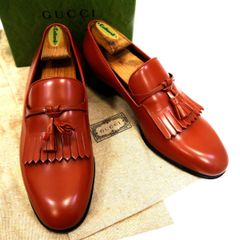 GUCCI 刺繍 レザー ローファー 337041 箱付き サイズ8 イタリア製 