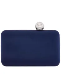 ニナ レディース バッグ クラッチバッグ サテン Nina Satin Minaudiere with Crystal Clasp New Navy ネイビー