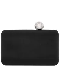 ニナ レディース バッグ クラッチバッグ サテン Nina Satin Minaudiere with Crystal Clasp Black ブラック