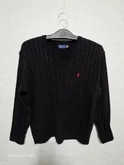 POLO RALPH LAUREN ポロラルフローレン ケーブル ニット ブラック Vネック