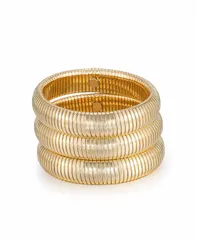 エティカ レディース アクセサリー ブレスレット・バングル・アンクレット ETTIKA Golden Hour Flex Snake Chain Stretch Bracelet Set 3 Piecのサムネイル