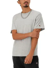 チャンピオン メンズ トップス Tシャツ クルーネック シャツ 半袖 ロゴ Champion Mens Classic Logo Crewneck ShortSleeve TShirt Grey グレー