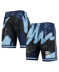 ミッチェルネス メンズ ボトムス ハーフパンツ・ショーツ ショートパンツ Mitchell Ness Mens Black San Diego Padres Hyper Hoops Shorts Blのサムネイル