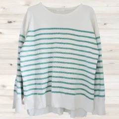 B1916 ドレスキップ DRESKIP ニット セーター 長袖(M) プルオーバー ボーダー バイカラー