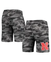 コンセプツ スポーツ メンズ ボトムス ハーフパンツ・ショーツ パイル ショートパンツ Concepts Sport Mens Charcoal Gray Nebraska Huskers Camo Backup Terry Jam Lounge Shorts