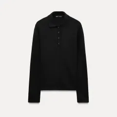 ZARA ブラック ポロニット