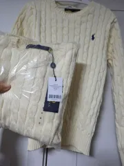 正規品) 先着順 ポロ ラルフローレン ケーブル ニット クリーム Sサイズ 新品