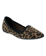 ミア レディース シューズ パンプス ニット MIA Womens Corrine Ballet Knit Flats Leopard アニマル