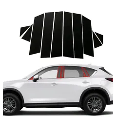 【特価商品】マツダ CX-5 KF系(2017年2月~現行) ピラーガーニッシュ 純正サイドバイザー ステッカーガーニッシュ保護カバー 10点セッ ピアノブラック