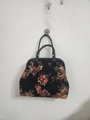 キルティングフラワー キルティング トートバッグ ブラック