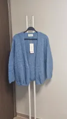 新品 アメリカンヴィンテージ (M/L) アルパカ軽やかブルー カーディガン