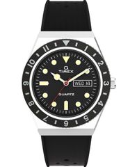 タイメックス メンズ アクセサリー 腕時計 Timex Mens Q Diver Black Synthetic Watch 38mm Black ブラック