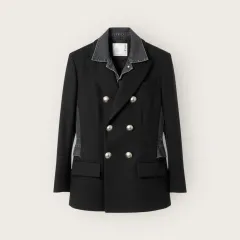 2/ SACAI デニム ドッキング ダメージ ダブルジャケット