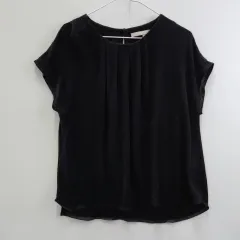 ヴィンテージ バレエコア プリーツ ドレープネック グリッター ニット ブラウス M-L