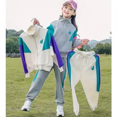 【送料無料】ジャージ キッズ 女の子 上下 長袖 春秋 子供服 セットアップ パーカー tシャツ ロングパンツ 長ズボン 韓国子ども服 スポーツウェア 可愛い おしゃれ