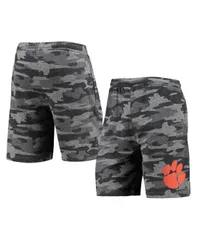 コンセプツ スポーツ メンズ ボトムス ハーフパンツ・ショーツ パイル ショートパンツ Conceptsport Mens Charcoal and Gray Clemson Tigers Camo Backup Terry Jam Lounge Shorts