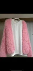 ピンク ファー カーディガン