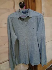 ポロ ラルフローレン 長袖 ポロTシャツ グレー