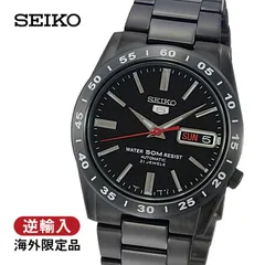 【送料無料】セイコー5 自動巻き腕時計(ブラックタイプ)  - SEIKO 海外モデル 逆輸入 自動巻き 機械式 セイコーファイブ メカニカル 防水 ブラック 黒 バーインデックス