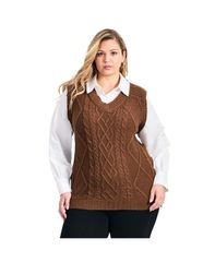 タグ付未使用　CABaN ウールケーブル クルーネックベスト　定価¥59,400 タグ付未使用 CABaN ウールケーブル クルーネックベスト 定価¥59,400