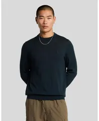 ライルアンドスコット メンズ アウター ニット・セーター クルーネック Lyle Scott Mens Tonal Eagle Merino Crew Neck Sweater Dark navy ネのサムネイル