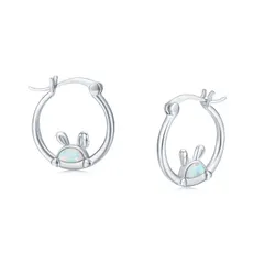 【即日発送】金属アレルギー対応 可愛いピアス シルバー925 リングピアス 動物 パンダ 梟 うさぎ 豚 蝶々 フープピアス ねこ 肉球 蜂 アホロートル ゾウ 熊 キリン ハリネズミ アニマル ユニコーン コアラ シンプル ピアスリング レディース アクセサ