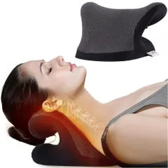 [温めて首を伸ばす] 首 首枕 枕 ストレッチ 健康器具 [首ｘ肩ｘ肩甲骨を温めて伸ばす] [最上位モデルｘ温熱ネックリラックスピロー] [父の日ｘギフトｘプレゼントｘ誕生日に]wb