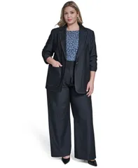 カルバンクライン レディース アウター ジャケット・ブルゾン プラスサイズ Calvin Klein Plusize Notch Collar Jacket Indigo インディゴのサムネイル